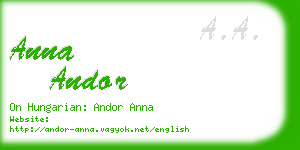 anna andor business card